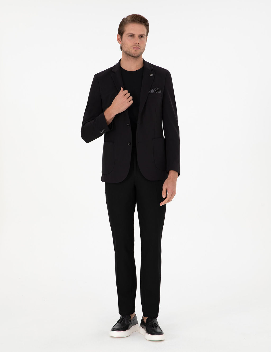 Siyah Slim Fit Kuma_ Pantolon
