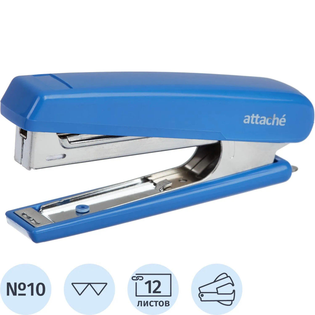 Степлер ATTACHE 8209 (N10) до 12 лист. синий антистеп  фото 2