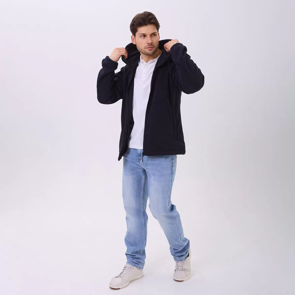 RODOS Толстовка на молнии мужская флис М-322 Черный  фото 17