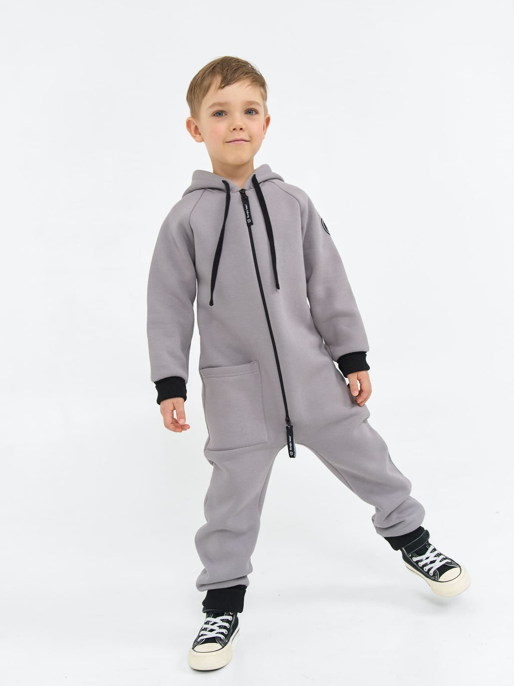 Комбинезон с капюшоном и накладным карманом Жемчуг - Bungly фото 9