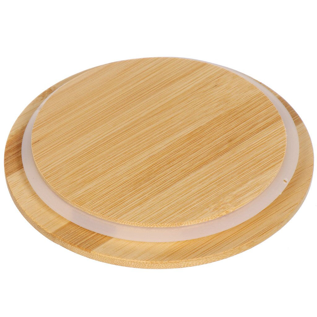 Контейнер пищевой жаропрочное стекло, 0.62 л, 15х15х7 см, круг., с бамбуковой кр., Y4-6575 (433960) /DANIKS/  фото 5