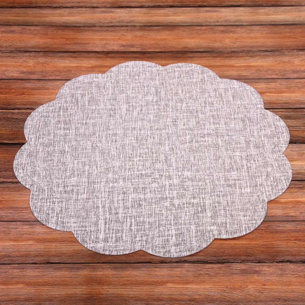 Цена за 3 шт. Салфетка плетеная 38см "Natural", серая