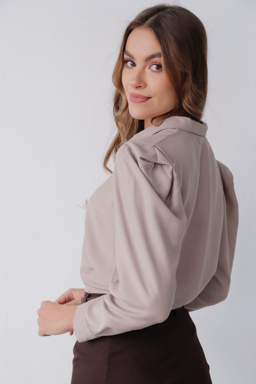 11329 Блуза с объёмными рукавами латте - Martichelli фото 8