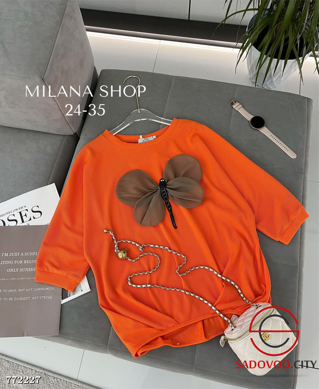 Жеснкая блузка с апликацией - Zum ming фото 4