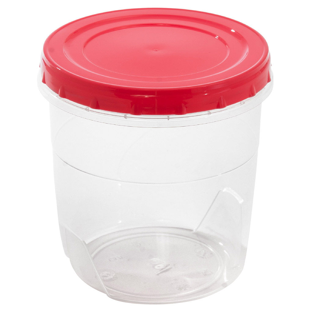 Банка для сыпучих продуктов пластмассовая 1л, д12,5см, h11,5см, закручивающаяся крышка (Россия) - Домашняя мода фото 2