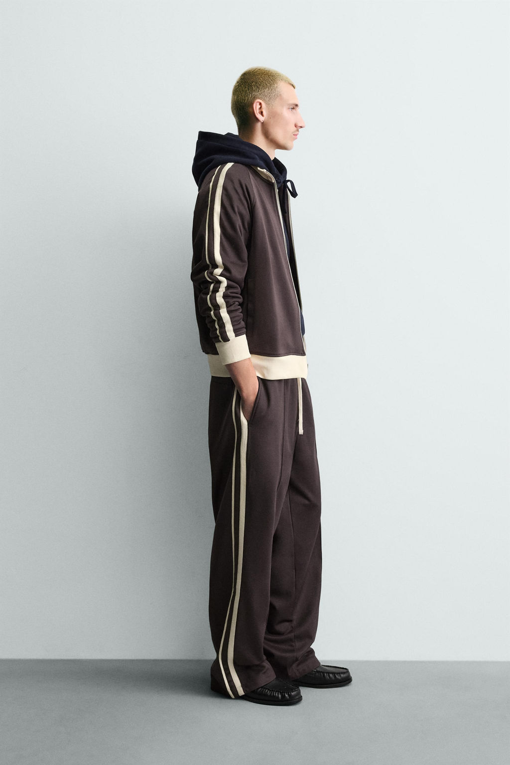 SUDADERA BANDAS CREMALLERA / Granate oscuro - Zara фото 4