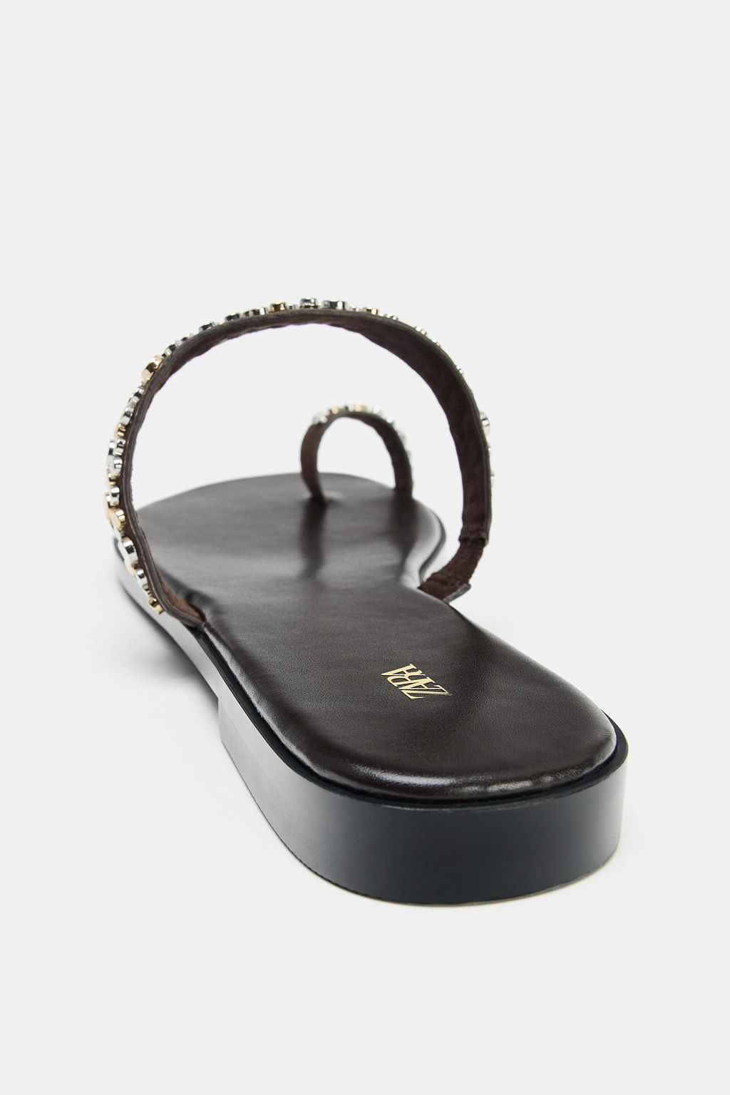 SANDALIA PLANA TACHAS / Marr?n - Zara фото 6