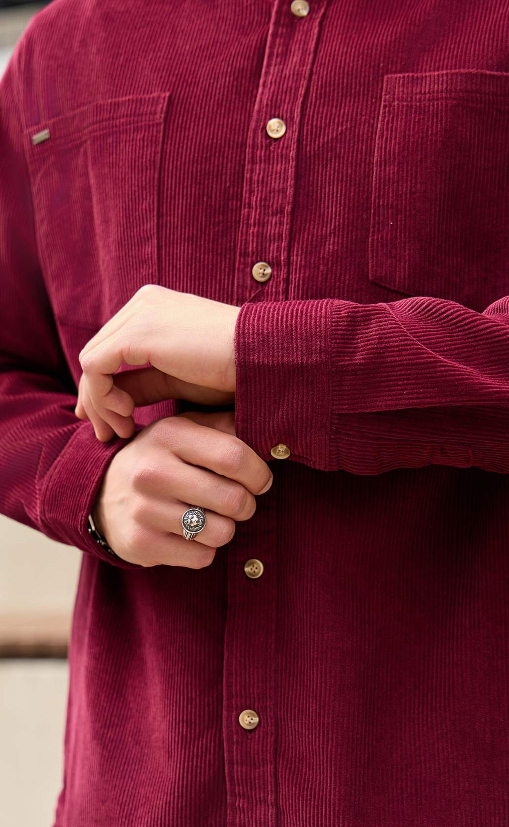 Рубашка вельвет F221-0470 bordo - Fine joyce фото 4