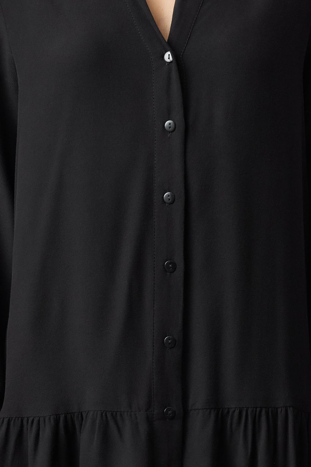 Siyah Mini Kal?n Viskon Dokuma Gomlek Elbise TWOAW25EL00571 - Trendyolmilla фото 3