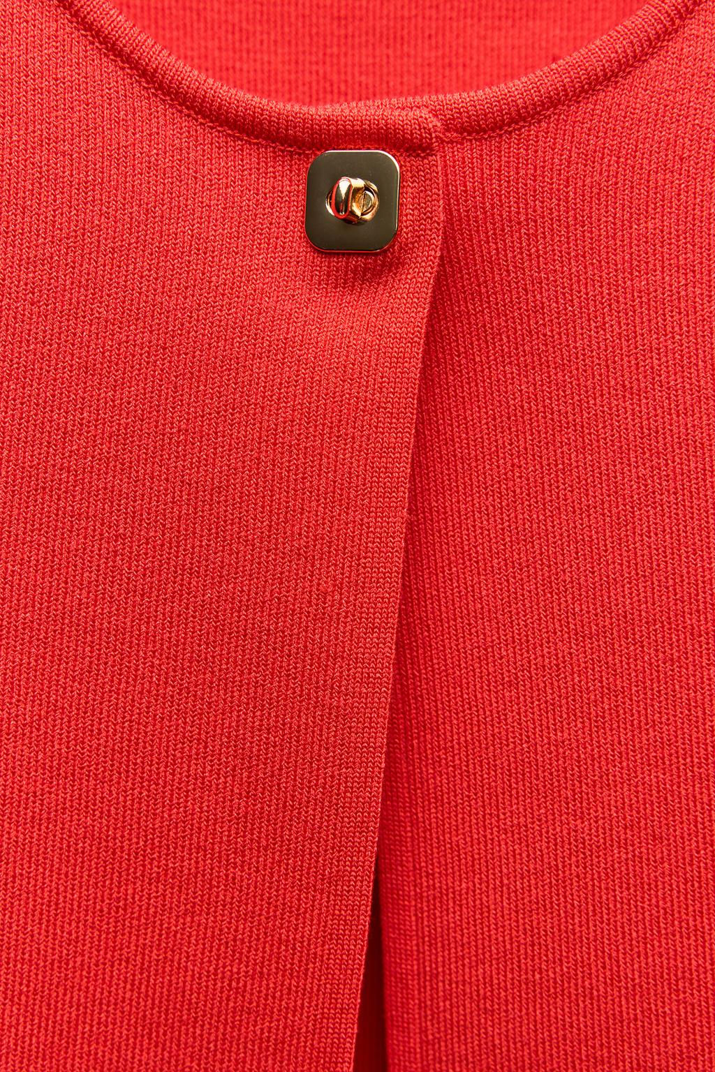 PLAIN KNIT CROPPED CARDIGAN - Zara фото 5