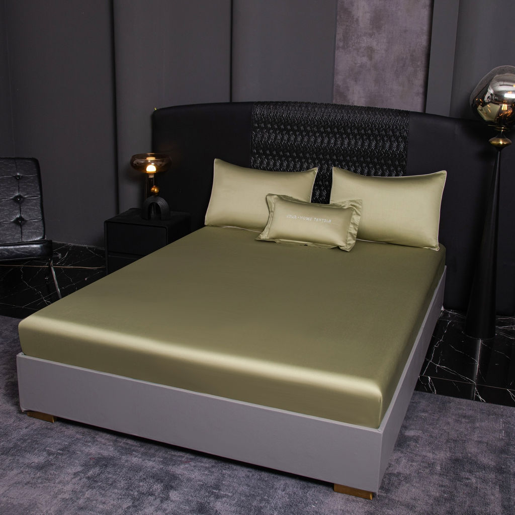 Комплект постельного белья Однотонный Сатин Премиум на резинке OCPR009 180*200*30;160*200*30;140*200*30 2 спальный 4 Наволочки