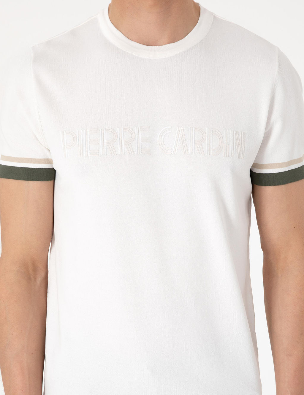 Ekru Slim Fit Triko Ti__rt