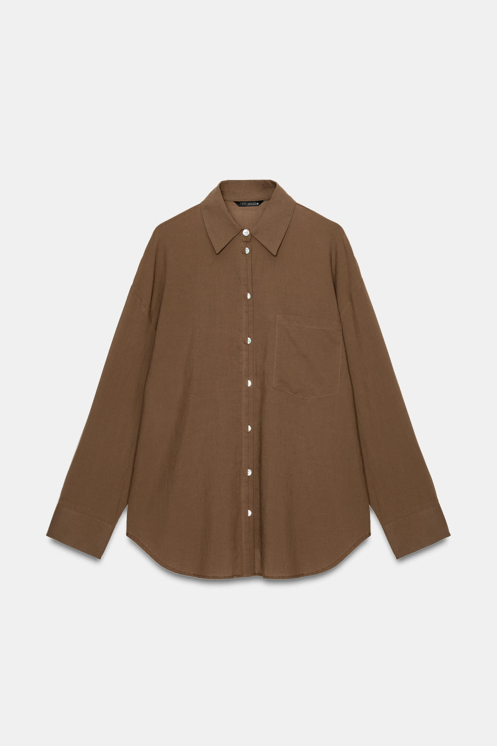 CAMISA OVERSIZE ALGOD?N / Marr?n - Zara фото 6