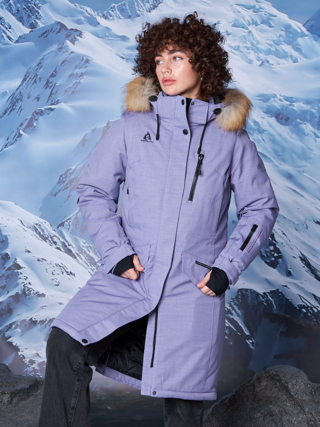 Женская зимняя мембранная парка Azimuth Глория 124/24006_7 Сладкий Лавандовый  фото 27