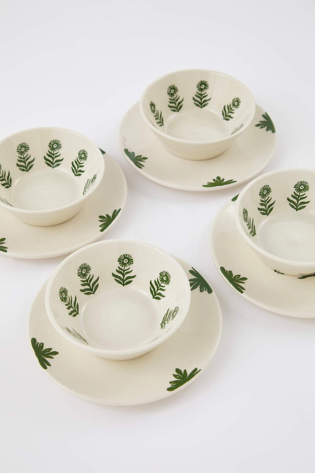 4lu Boho Cicek Desenli Pasta Tabag? Seti 19 cm TPHAW26TBK00004 - Trendyolmilla фото 7