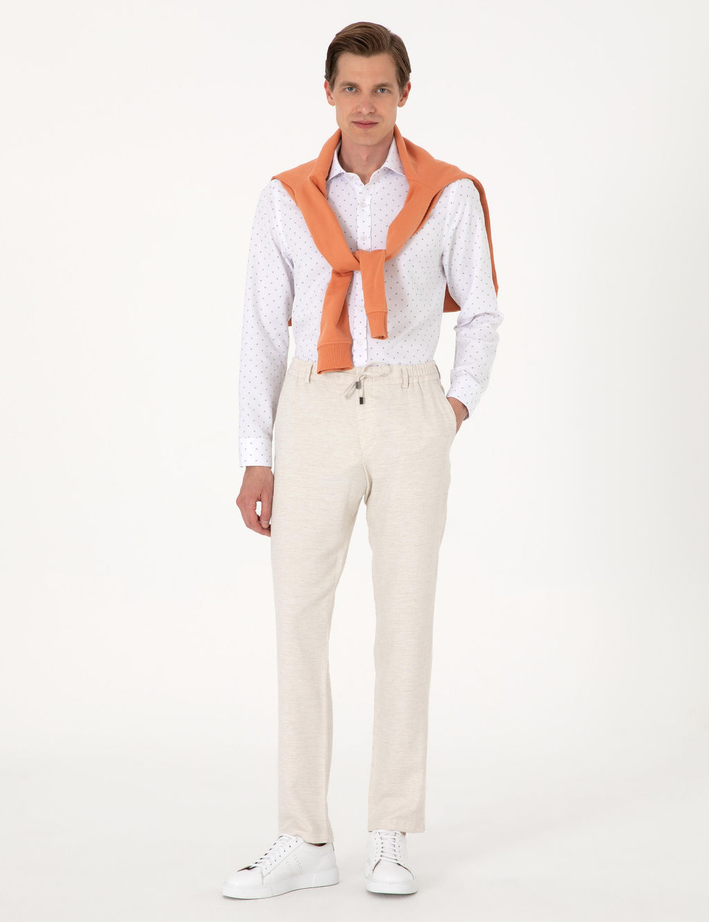 Beyaz Slim Fit Uzun Kollu G_mlek - Pierre cardin фото 4