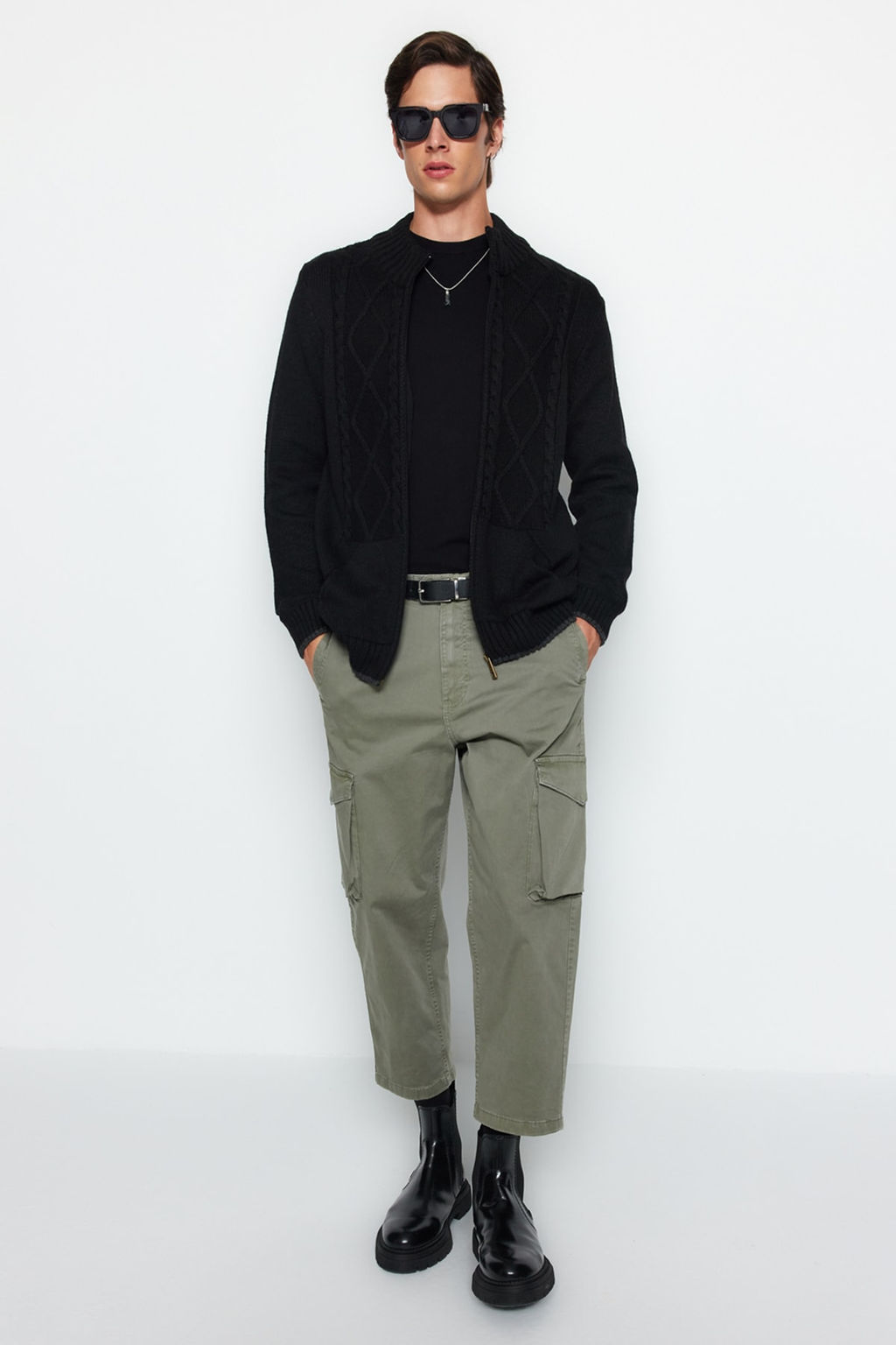 TRENDYOL MAN Lacivert Regular Yunlu Yar?m Bal?kc? Yaka Baklava Triko H?rka TMNAW21HI0349 - Trendyolmilla фото 15