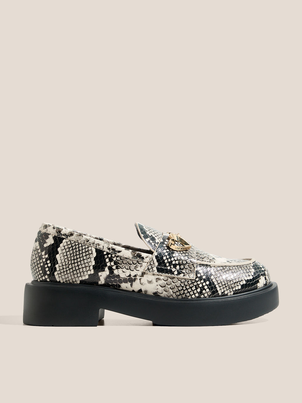 Женские лоферы LOVE MOSCHINO NEW CITY LOVE Артикул 4562272, змеиный принт
