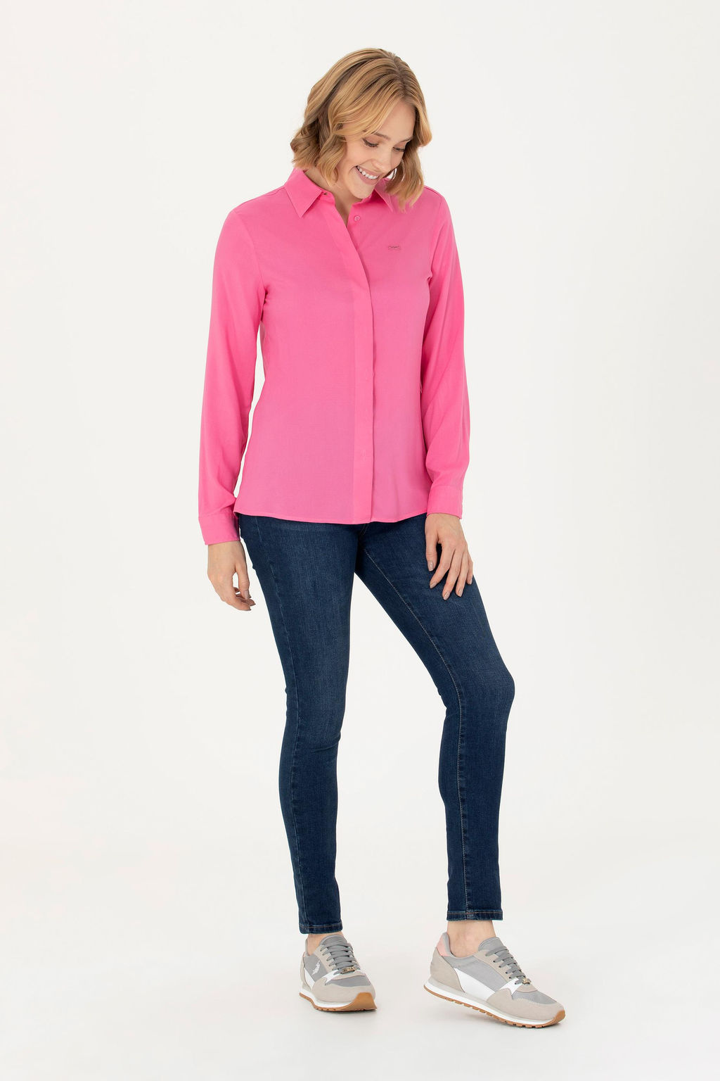 U. S. Polo Assn Женская розовая рубашка с длинным рукавом - U.s. polo assn фото 4