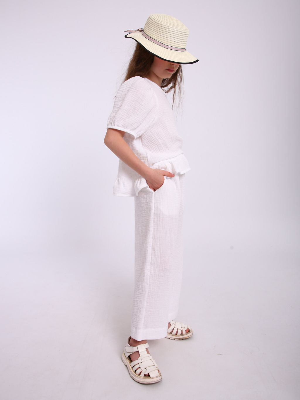 Костюм Пикми муслин белый, КМ-196-3 - От егорки до егора фото 2