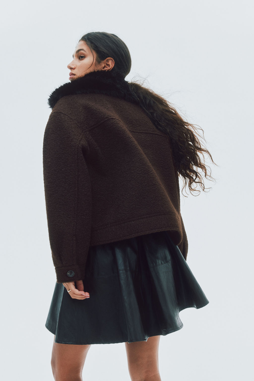 Cazadora de sarga con cuello efecto pelo - H&m фото 9