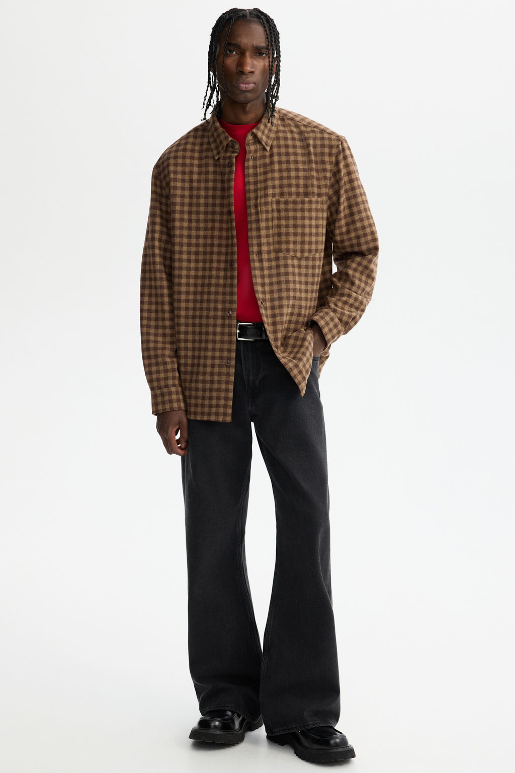 Camisa en mezcla de lana Relaxed Fit - H&m фото 2