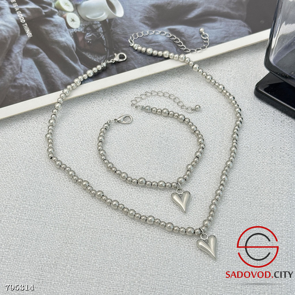 Комплект украшений из бусин с подвеской-сердцем - Bruno фото 13