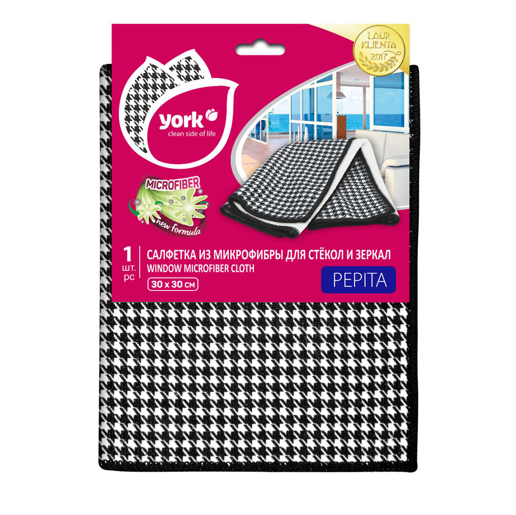 Салфетка из микрофибры для окон Пепита YORK (30*30 см), арт. 026360