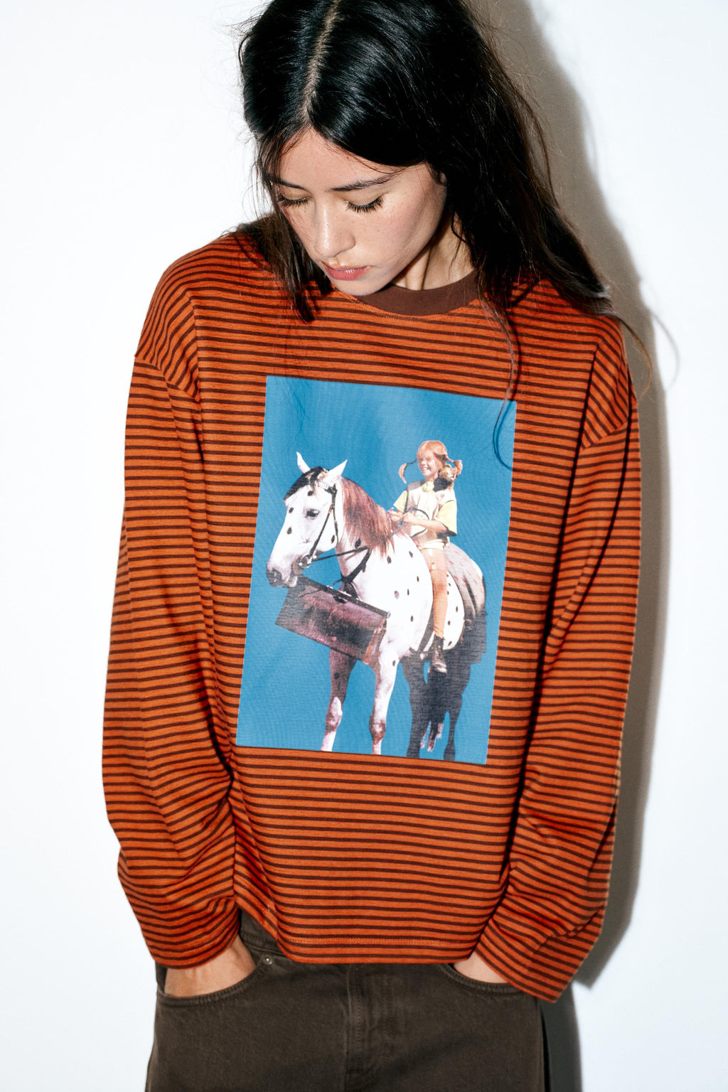PIPPI L_NGSTRUMP STRIPED T-SHIRT