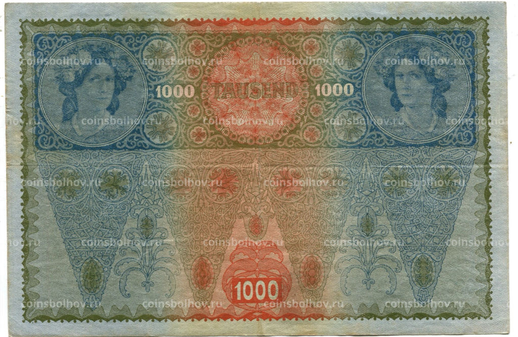 1000 крон 1902 года Австрия надпечатка