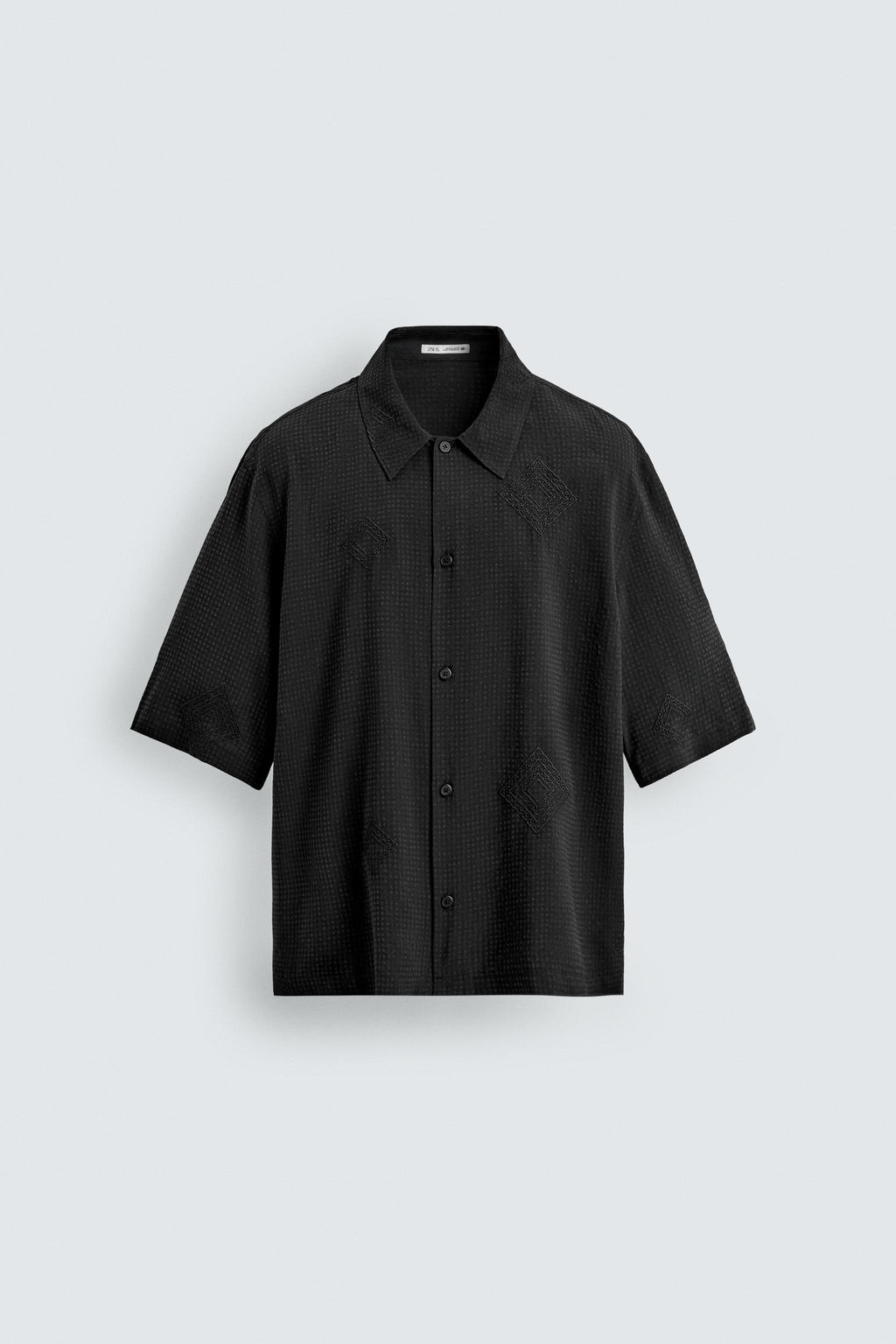 CAMISA BORDADO GEOM?TRICO / Gris - Zara фото 6