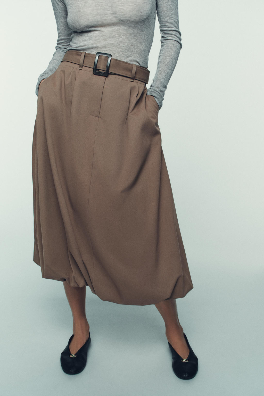 MIDI BALLOON SKIRT WITH BELT - Zara фото 13