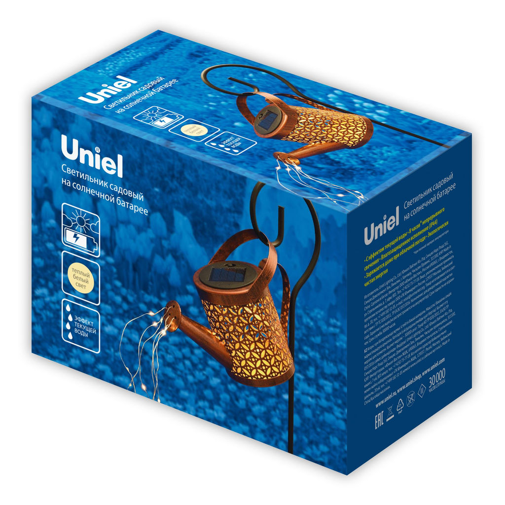 USL-S-822/PT210 SPRINKLER Садовый светильник на солнечной батарее Лейка. 36 светодиодов. Теплый белый свет. 1*АА Ni-Mh аккумулятор в/к. IP44. TM Uniel - Volpe фото 6
