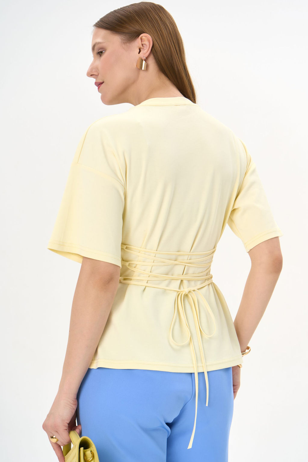 Футболка с завязками Николь (жёлтый) - Эльза фото 19