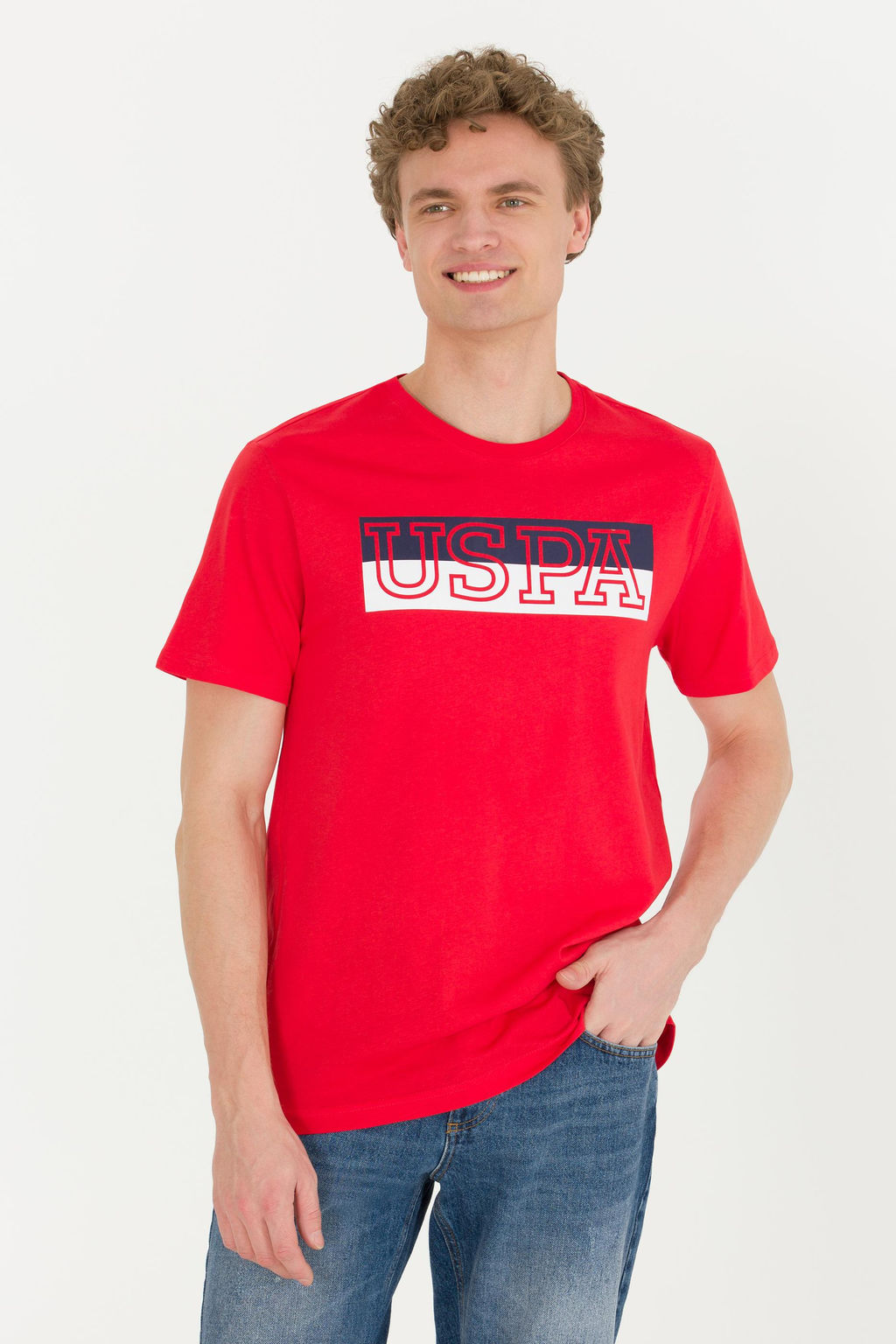 Erkek K_rm_z_ Bisiklet Yaka Ti__rt