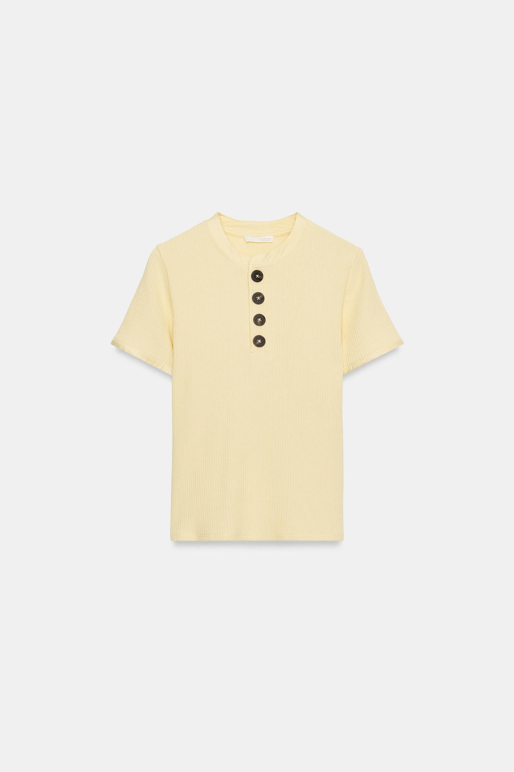 CAMISETA BOTONES ALGOD?N / Lim?n - Zara фото 5