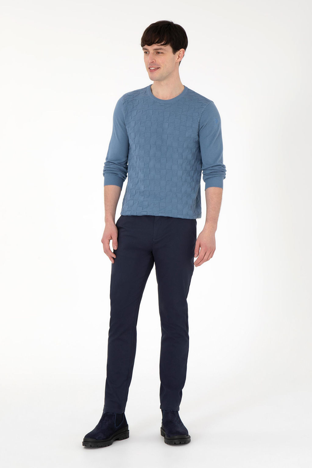 Erkek Slim Fit Lacivert Kanvas / Chino Pantolon
