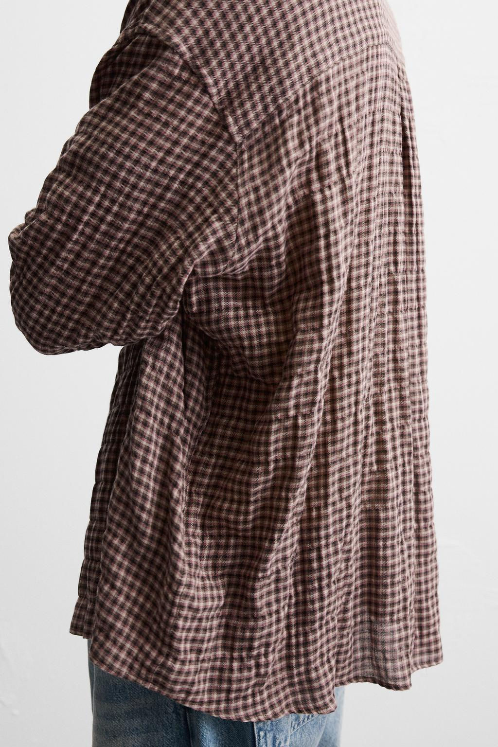 TEXTURED CHECK SHIRT - Zara фото 6