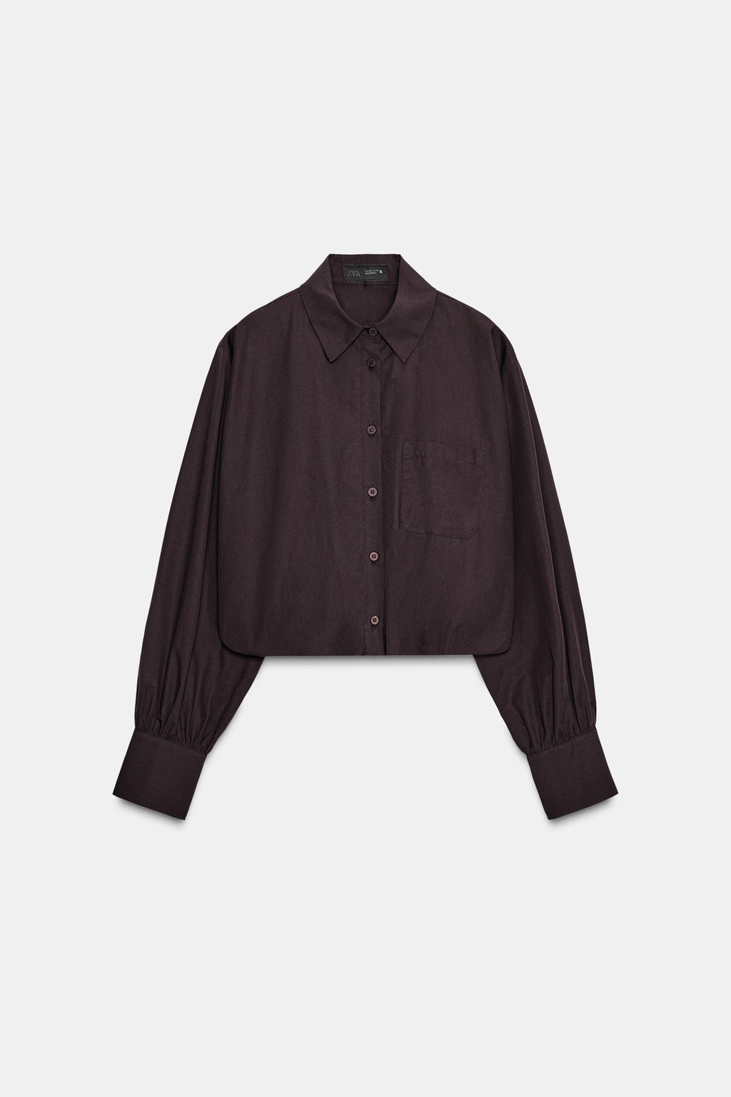 CROPPED POPLIN BALLOON SHIRT - Zara фото 6