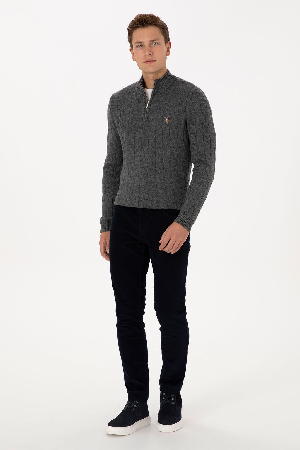 Erkek Lacivert Slim Fit Kanvas / Chino Pantolon - U.s. polo assn фото 9