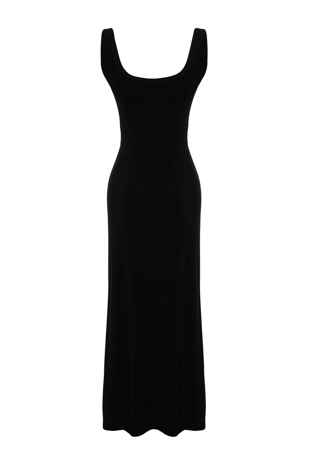 Siyah Duz Maxi Ask?l? Skater/Belden Ac?lan Esnek Orme Elbise TWOSS24EL00411 - Trendyolmilla фото 8