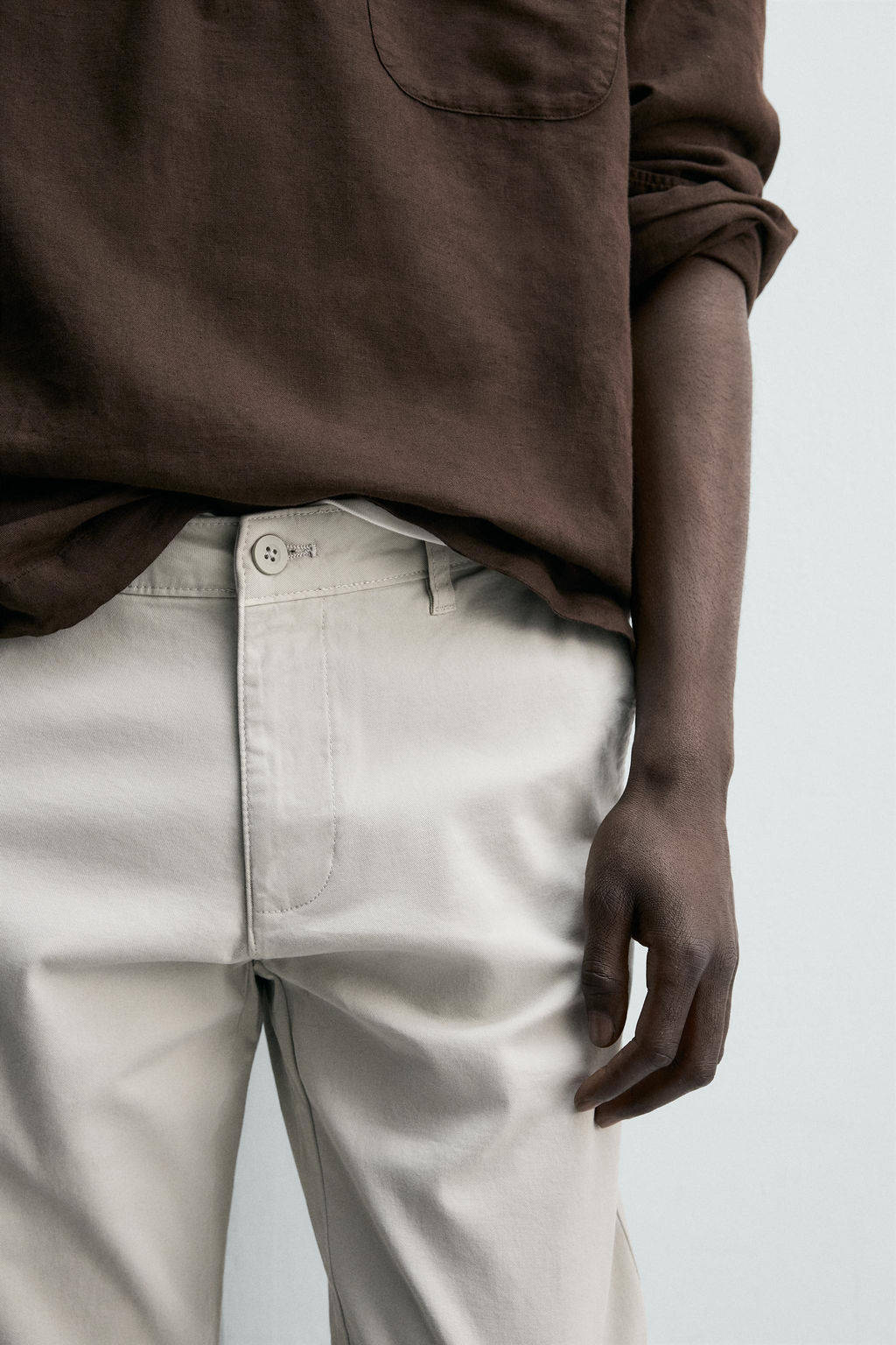 PANTAL?N CHINO SKINNY FIT / Gris claro - Zara фото 9