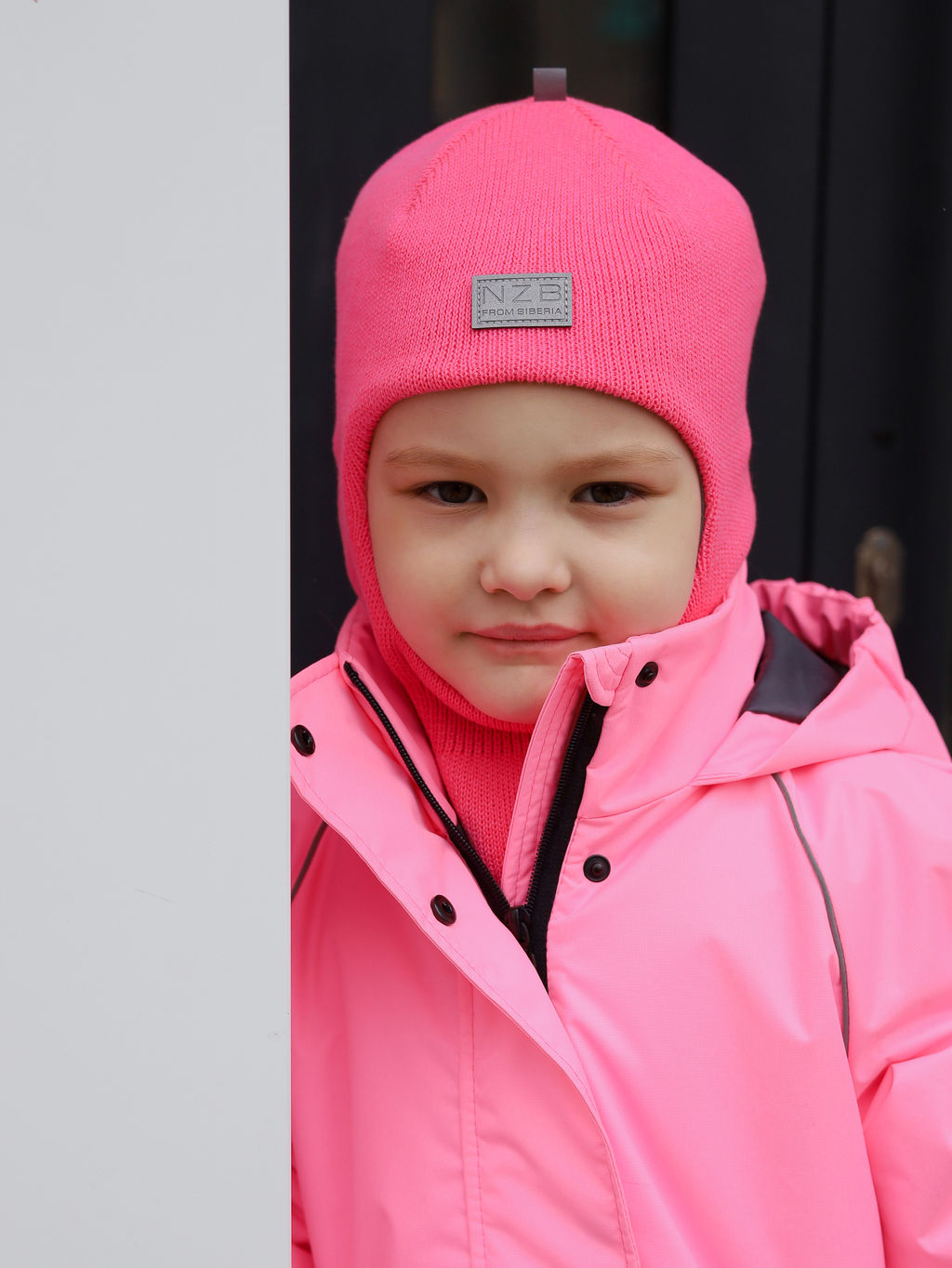 Шапка-шлем демисезонная, розовый - Inzibe фото 2
