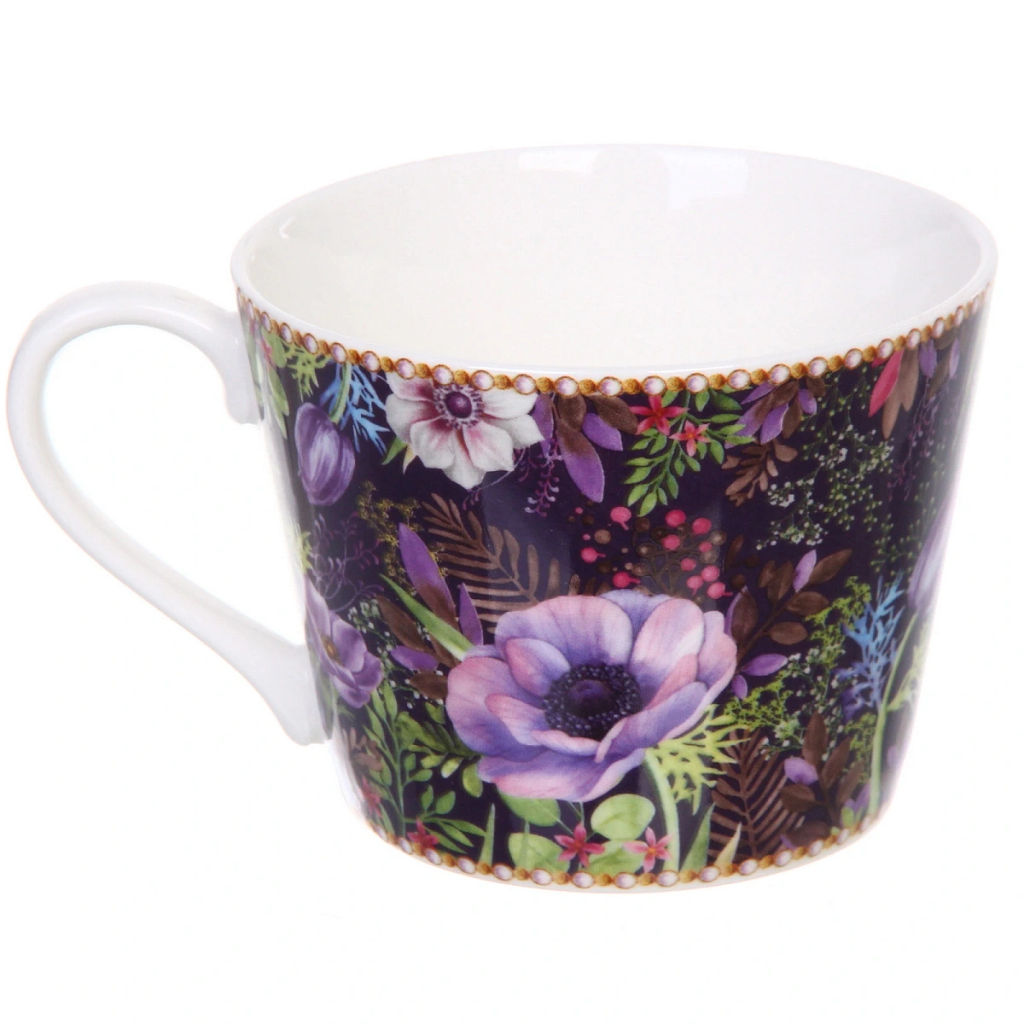 Чайный набор 4 предмета "Цветочный сад" (2 кружи 230мл+2 блюдца)