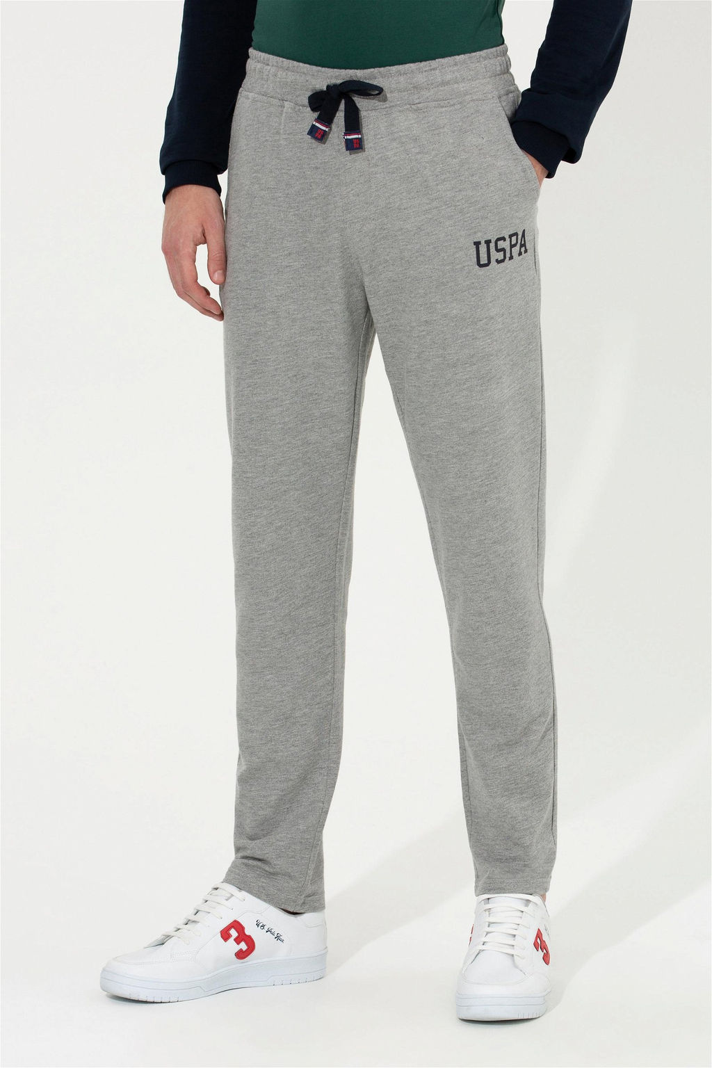 Мужские серые меланжевые спортивные штаны - U.s. polo assn фото 2