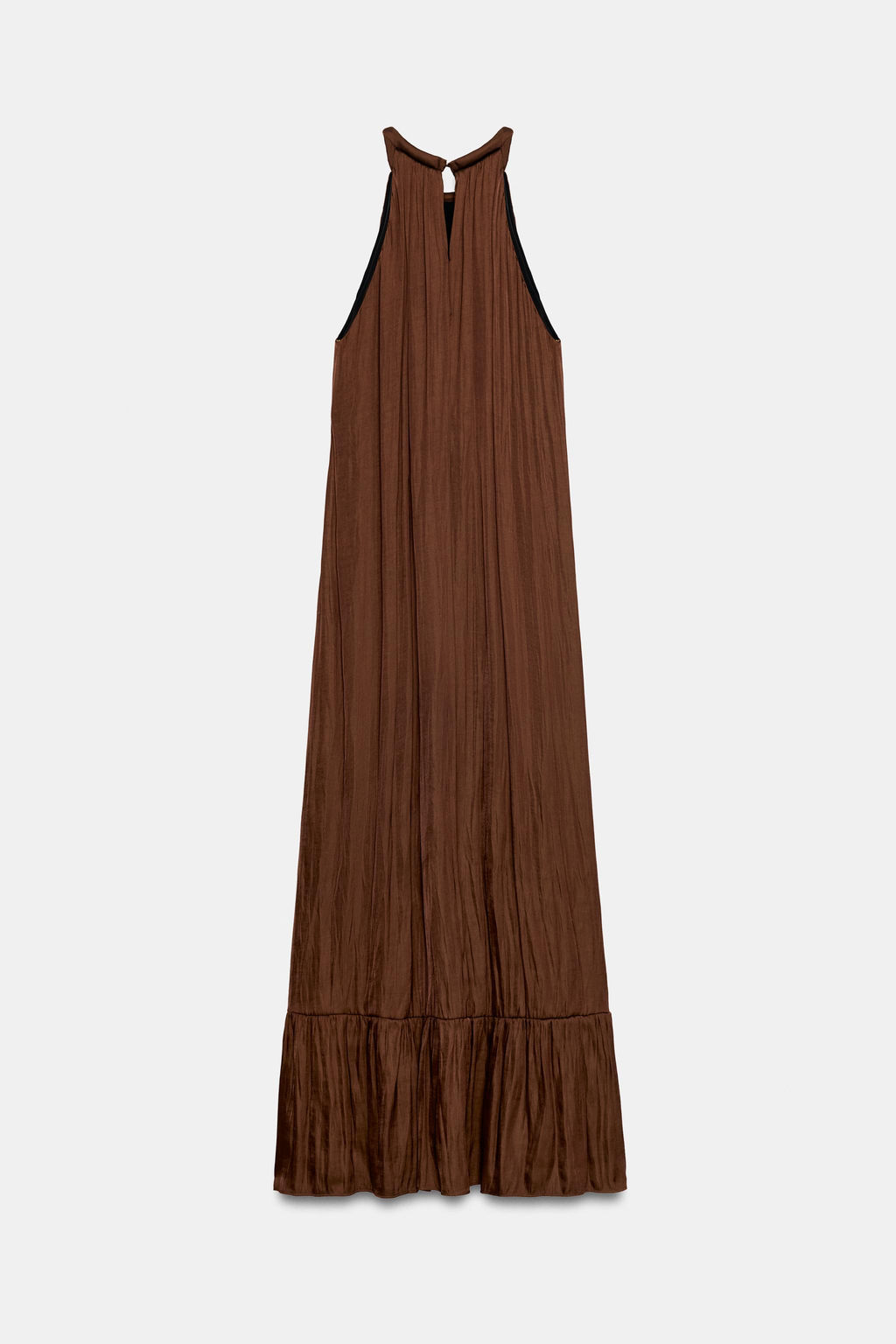 VESTIDO MIDI ASIM?TRICO SATINADO / Marr?n - Zara фото 7