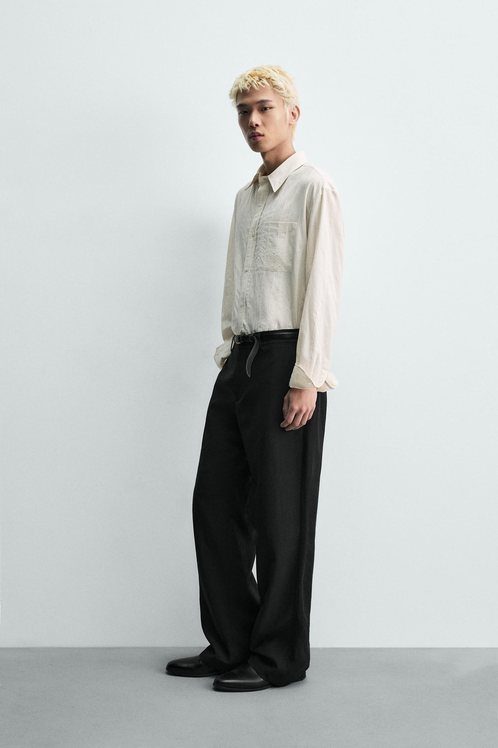 CAMISA JACQUARD RAYAS / Blanco roto - Zara фото 4