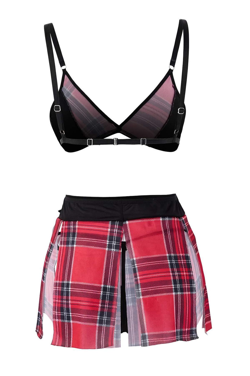 Siyah-K?rm?z? Y?lbas? Temal? Ekose / Kareli Kaps?z 3lu Ic Camas?r? Tak?m? THMAW26CC00033