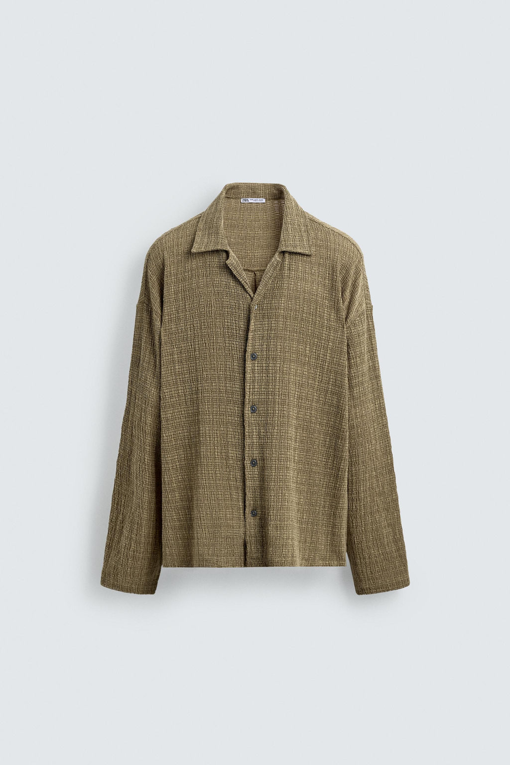 CAMISA ESTRUCTURA EFECTO ARRUGADO / Beige - Zara фото 7
