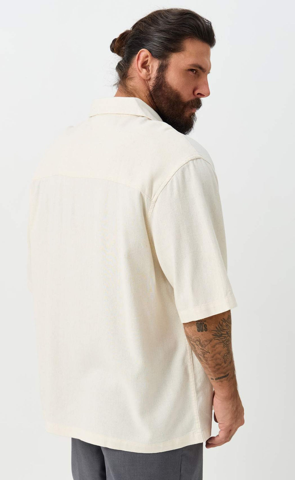 Рубашка к/р лен F611-0423 beige - Fine joyce фото 7